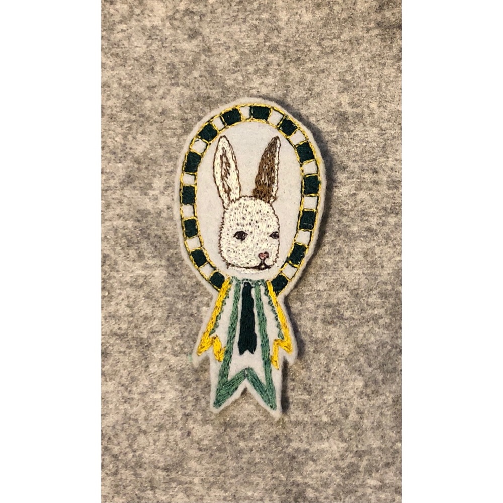 Coral and Tusk Felt Bunny Pin